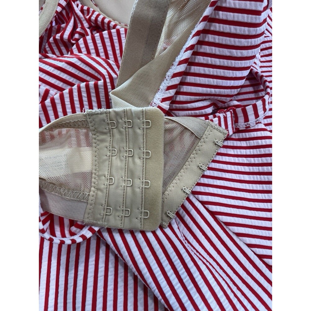 Swim by Cacique Womens Tankini Top Size 44DD Red Stripe Built In Bra NWT - Picture 6 of 9